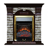 Каминокомплект Glenrich Арочный Алтай (венге)+Majestic Brass