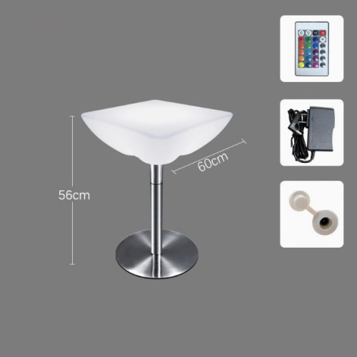 Стол светящийся квадратный на металическом основании 60х60х56 Стол светящийся квадратный на металическом основании 60х60х56